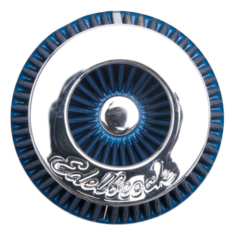 Edelbrock Air Filter Pro-Flo Series Conical 3 7In Tall Blue/Chrome - 43613