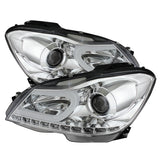 Spyder Mercedes Benz W204 C-Class 12-13 Projector Halogen Model- DRL Chrm PRO-YD-MBW20412-DRL-C - 5074256