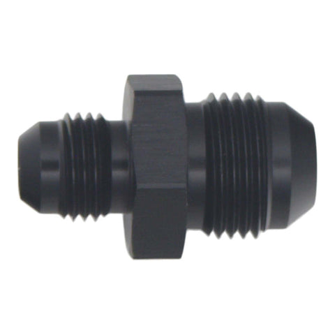 DeatschWerks 8AN Male Flare to 6AN Male Flare Reducer Straight - Anodized Matte Black - 6-02-0203-B