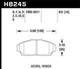 Hawk 94-01 Acura Integra (excl Type R)  HP+ Street Front Brake Pads - HB245N.631