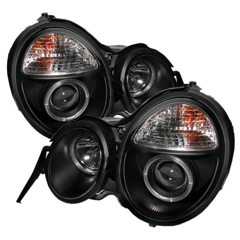 Spyder Mercedes Benz E-Class 95-99 Projector Headlights LED Halo Blk PRO-YD-MBW21095-HL-BK - 5011275