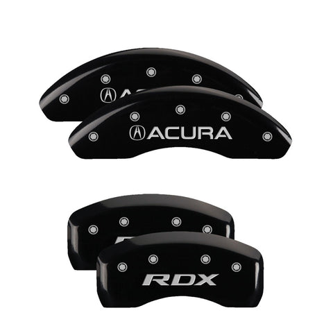 MGP 4 Caliper Covers Engraved Front Acura Rear TLX Black Finish Silver Char 2019 Acura RDX - 39024SRDXBK