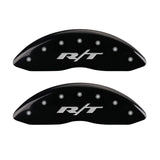 MGP 4 Caliper Covers Engraved Front & Rear RT1-Truck Black finish silver ch - 55001SRT1BK