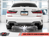 AWE Tuning 2019+ BMW M340i (G20) Non-Resonated Touring Edition Exhaust - Quad Diamond Black Tips - 3015-43156