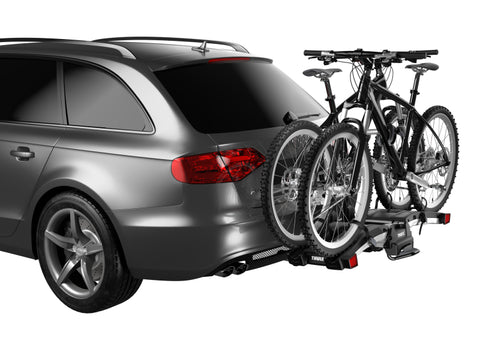 Thule EasyFold XT 2 - Fully Foldable Platform Hitch Bike Rack (Up to 2 Bikes) - Black/Silver - 903202