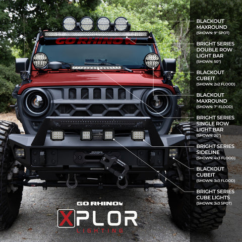 Go Rhino Xplor Bright Series Dbl Row LED Light Bar (Side/Track Mount) 41.5in. - Blk - 752404113CDS