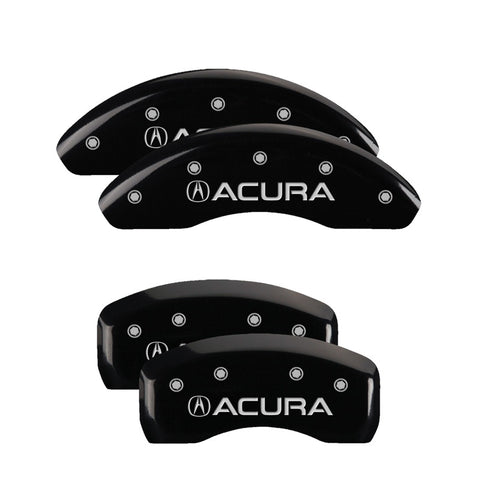 MGP 4 Caliper Covers Engraved Front & Rear Acura Black finish silver ch - 39002SACUBK