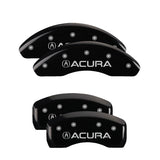 MGP 4 Caliper Covers Engraved Front & Rear Acura Black finish silver ch - 39004SACUBK