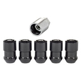 McGard Wheel Lock Nut Set - 5pk. (Cone Seat) M12X1.5 / 3/4 Hex / 1.46in. Length - Black - 24526