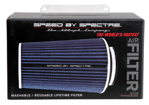 Spectre Adjustable Conical Air Filter 9-1/2in. Tall (Fits 3in. / 3-1/2in. / 4in. Tubes) - Blue - 9736