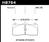 Hawk AP Racing Caliper w/ 36mm Rotor HPS 5.0 Performance Street Brake Pads - HB764B.628