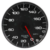 Autometer Spek-Pro Gauge Speedometer 5in 180 Mph Elec. Programmable Black/Black - P230328