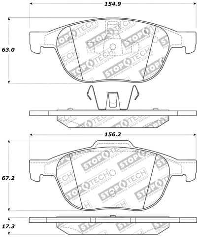 StopTech Street Touring 04-09 Mazda 3 Front Brake Pads - 308.10440