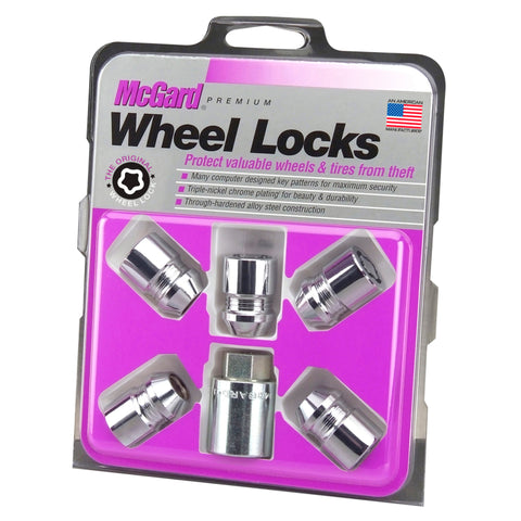 McGard Wheel Lock Nut Set - 5pk. (Cone Seat) M12X1.25 / 13/16 Hex / 1.28in. Length - Chrome - 24554