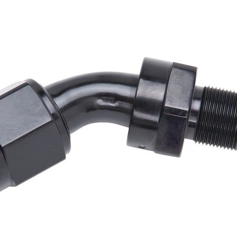 Russell Performance -6 AN 45 Degree Hose End Without Socket - Polished and Black - 615093