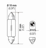 Hella Bulb 3175 12V 10W Sv858 T325 10X31 Sb - DE3175SB