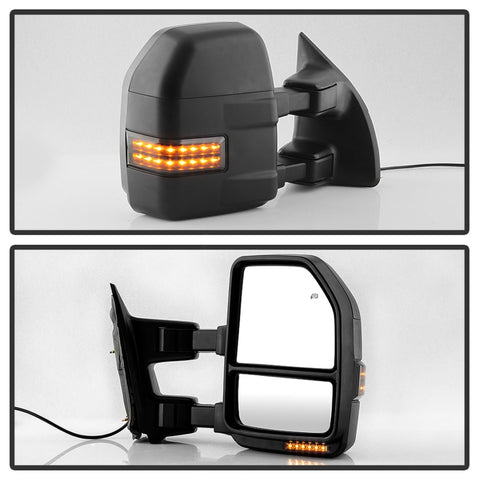 xTune 99-07 Ford SuperDuty Heated LED Telescoping Pwr Mirrors-Smk (Pair) (MIR-FDSD99S-G4-PW-RSM-SET) - 9943157