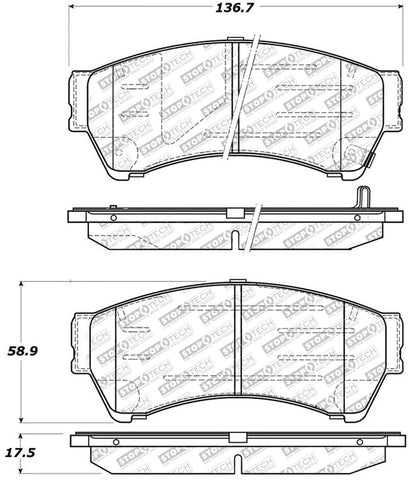 StopTech Street Select Brake Pads - Rear - 305.11640