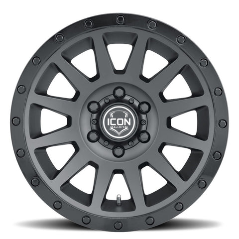 ICON Compression 17x8.5 6x5.5 0mm Offset 4.75in BS 106.1mm Bore Double Black Wheel - 2017858347DB