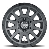 ICON Compression 18x9 6x5.5 0mm Offset 5in BS 106.1mm Bore Double Black Wheel - 2018908350DB