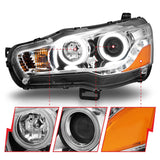 ANZO 2008-2015 Mitsubishi Lancer Projector Headlights w/ Halo Chrome (CCFL) - 121427