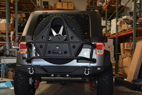 DV8 Offroad 07-18 Jeep Wrangler JK Rear Bumper Full Length - RBSTTB-09