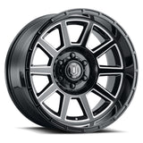 ICON Recoil 20x10 5x150 -24mm Offset 4.5in BS Gloss Black Milled Spokes Wheel - 6220105545GBMW