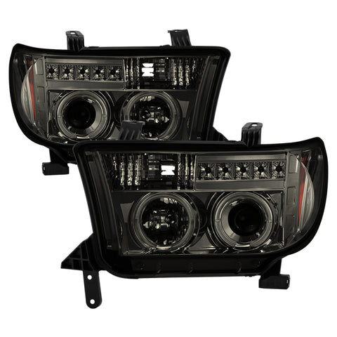 Spyder Toyota Tundra 07-13 Projector Headlights LED Halo LED Smke PRO-YD-TTU07-HL-SM - 5012043