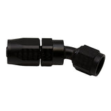 DeatschWerks 6 AN Female Flare Swivel 30-Degree Hose End CPE - Anodized Matte Black - 6-02-0818-B