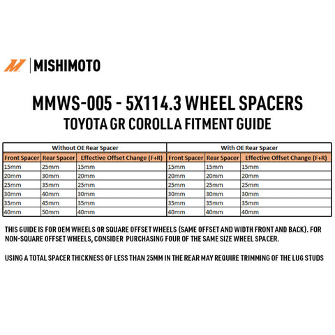 Mishimoto Wheel Spacers - 5x114.3 - 60.1 - 25 - M12 - Black - MMWS-005-250BK