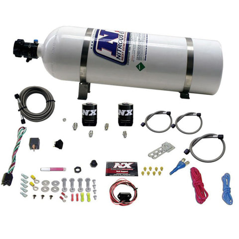 Nitrous Express Universal Fly By Wire Single Nozzle Nitrous Kit w/15lb Bottle (Incl TPS Switch) - 20919-15