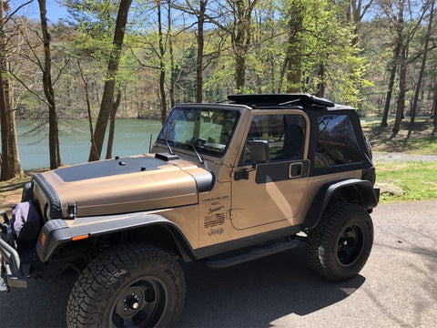 Rampage 18-21 Jeep Wrangler (JL) Unlimited Frameless TrailView Fastback Soft Top Kit - Black Diamond - 139535