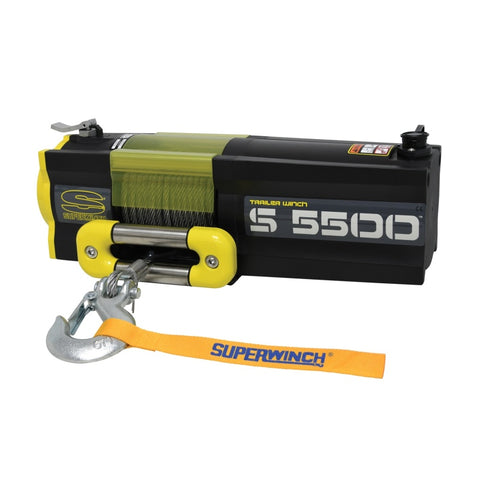 Superwinch 5500 LBS 12V DC 7/32in x 60ft Steel Rope S5500 Winch - 1455200