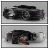 xTune Chevy Silverado 1500/2500 99-02 Bumper Projector Headlights - LED - Black PRO-JH-CSIL99-SET-BK - 9036781