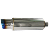 Injen 2 3/8 Universal Muffler w/Titanium burnt rolled Tip and stainless steel resonated inner wall - SES225TT