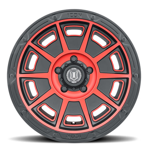 ICON Victory 17x8.5 5x4.5 0mm Offset 4.75in BS Satin Black w/Red Tint Wheel - 3017856547SBRT