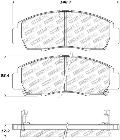 StopTech Street Touring 04-09 Acura TSX / 09 Accord V6 Coupe ONLY Front Brake Pads - 308.07870