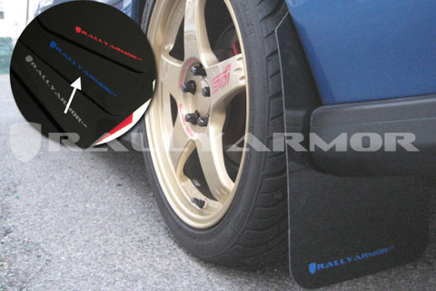 Rally Armor 93-01 Subaru Impreza RS Black UR Mud Flap w/ Blue Logo - MF2-UR-BLK/BL