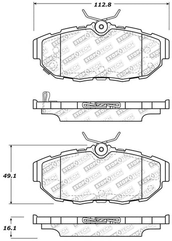 StopTech Street Select Brake Pads - Rear - 305.14650