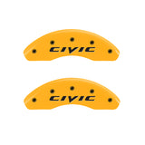 MGP 4 Caliper Covers Engraved Front & Rear Civic Yellow Finish Black Char 2003 Honda Civic - 20220SCIVYL