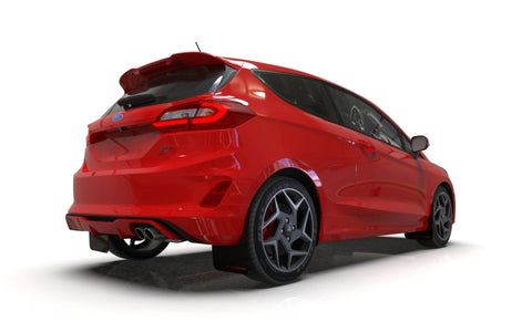 Rally Armor 18-22 Ford Fiesta ST MK8 Black UR Mud Flap w/ Red Logo - MF60-UR-BLK/RD