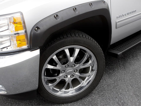 Lund 19-22 GM Silverado/Sierra RX-Flat Textured Elite Series Fender Flares w/Black Bolts - Black 4pc - RX130T