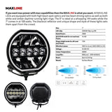 Go Rhino Xplor Blackout Series Maxline LED Hi/Low Beam w/Multi DRL (Surface Mount) 7in. - Blk - 751080711CRS