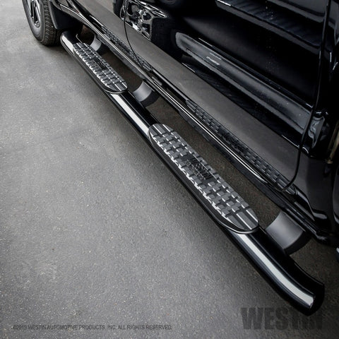 Westin 19-20 Chevrolet/GMC Silverado/Sierra 1500 Double Cab PRO TRAXX 4 Oval Nerf Step Bars - Black - 21-24125