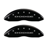 MGP 4 Caliper Covers Engraved Front & Rear With out stripes/Dodge Black finish silver ch - 12192SDD4BK