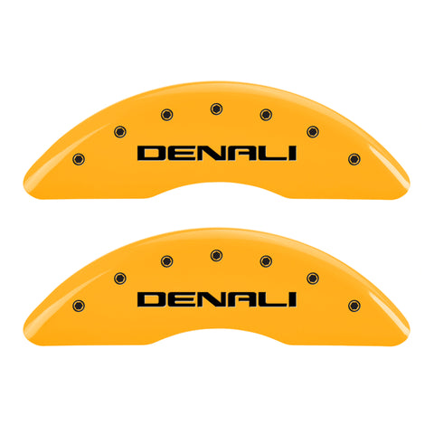 MGP 4 Caliper Covers Engraved Front & Rear Denali Yellow finish black ch - 34003SDNLYL