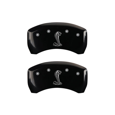 MGP 4 Caliper Covers Engraved Front & Rear Tiffany Snake Black finish silver ch - 10200SSNKBK