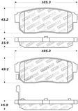 StopTech Street Touring 11/00-02 Infiniti G20/10/00-04 I30/I35 Rear Brake Pads - 308.09000