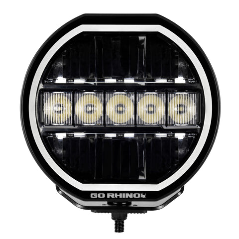 Go Rhino Xplor Blackout Series Maxline LED Hi/Low Beam w/Multi DRL (Surface Mount) 7in. - Blk - 751080711CRS