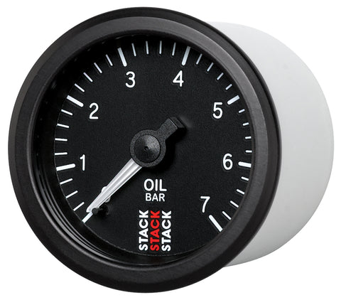 Autometer Stack Instruments 52mm 0-7 BAR M10 (M) Mechanical Oil Pressure Gauge - Black - ST3101